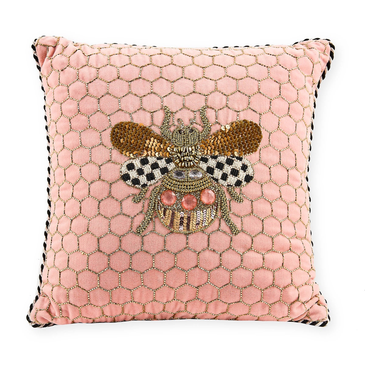 Queen Bee Pink Throw Pillow