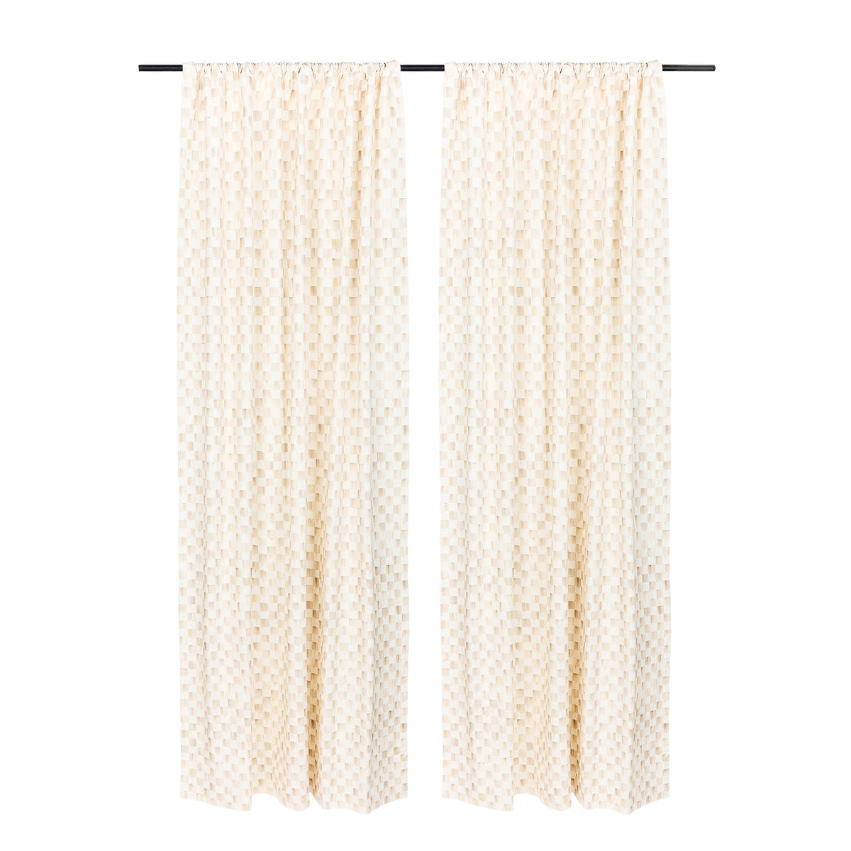 Mocha Check 84" Curtain Panel