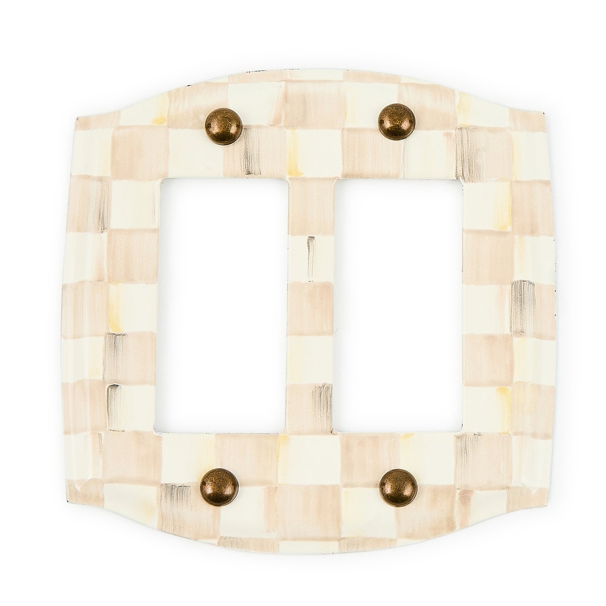 Mocha Check Double Rocker Switch Plate - Image 2