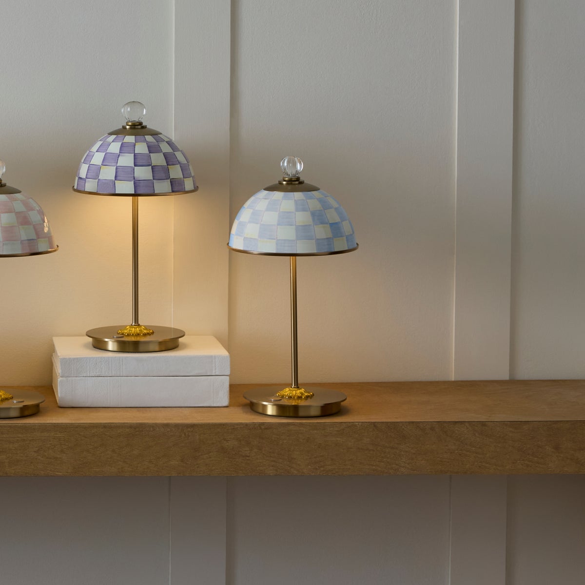 Sterling Check LED Rechargeable Dome Table Lamp - Image 2