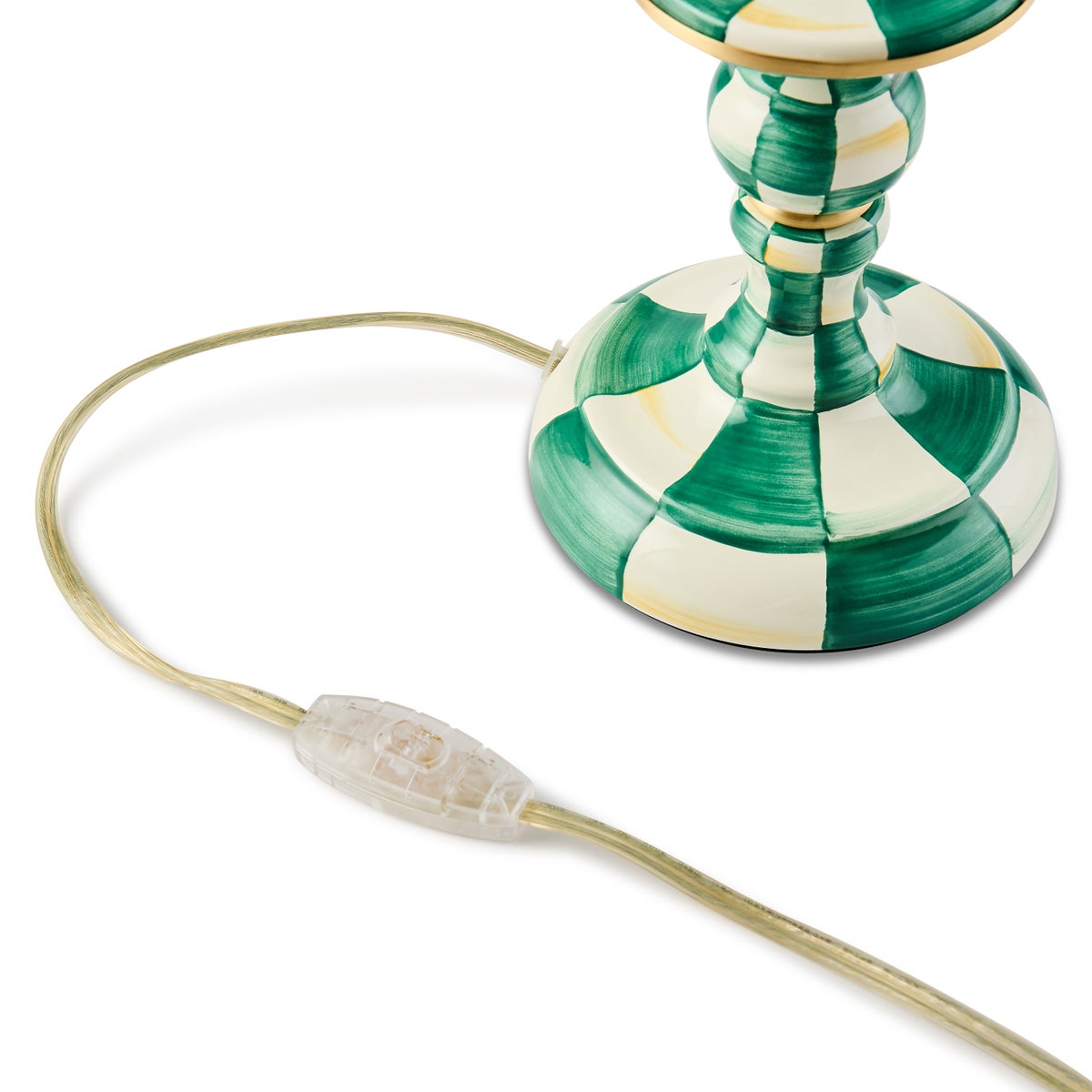 Emerald Check Candlestick Lamp - Image 5