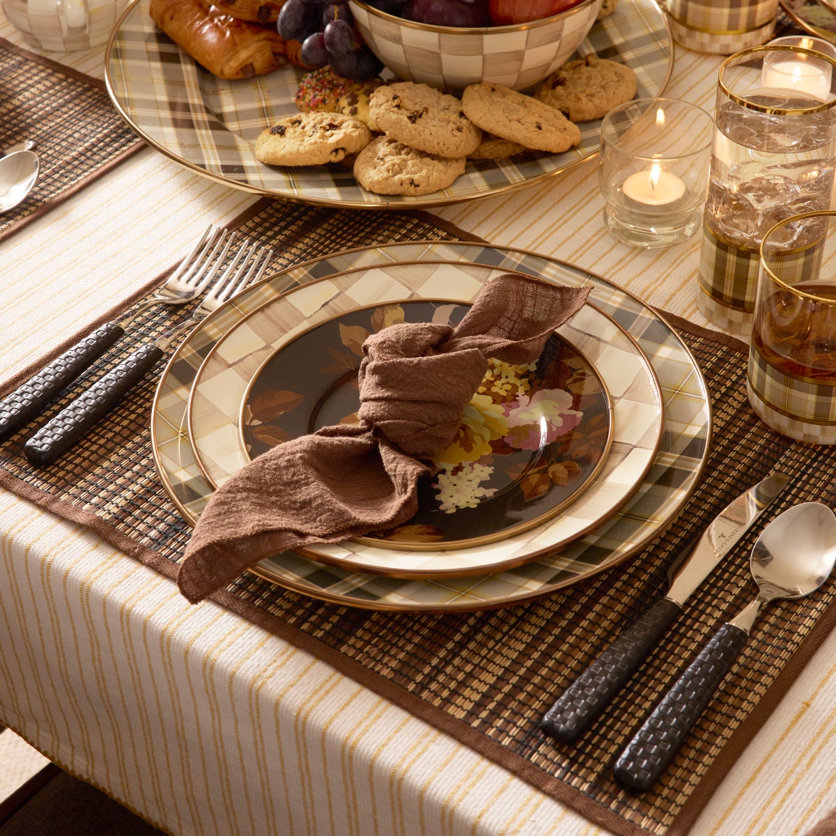 Tartan Mocha Charger Plate - Image 2