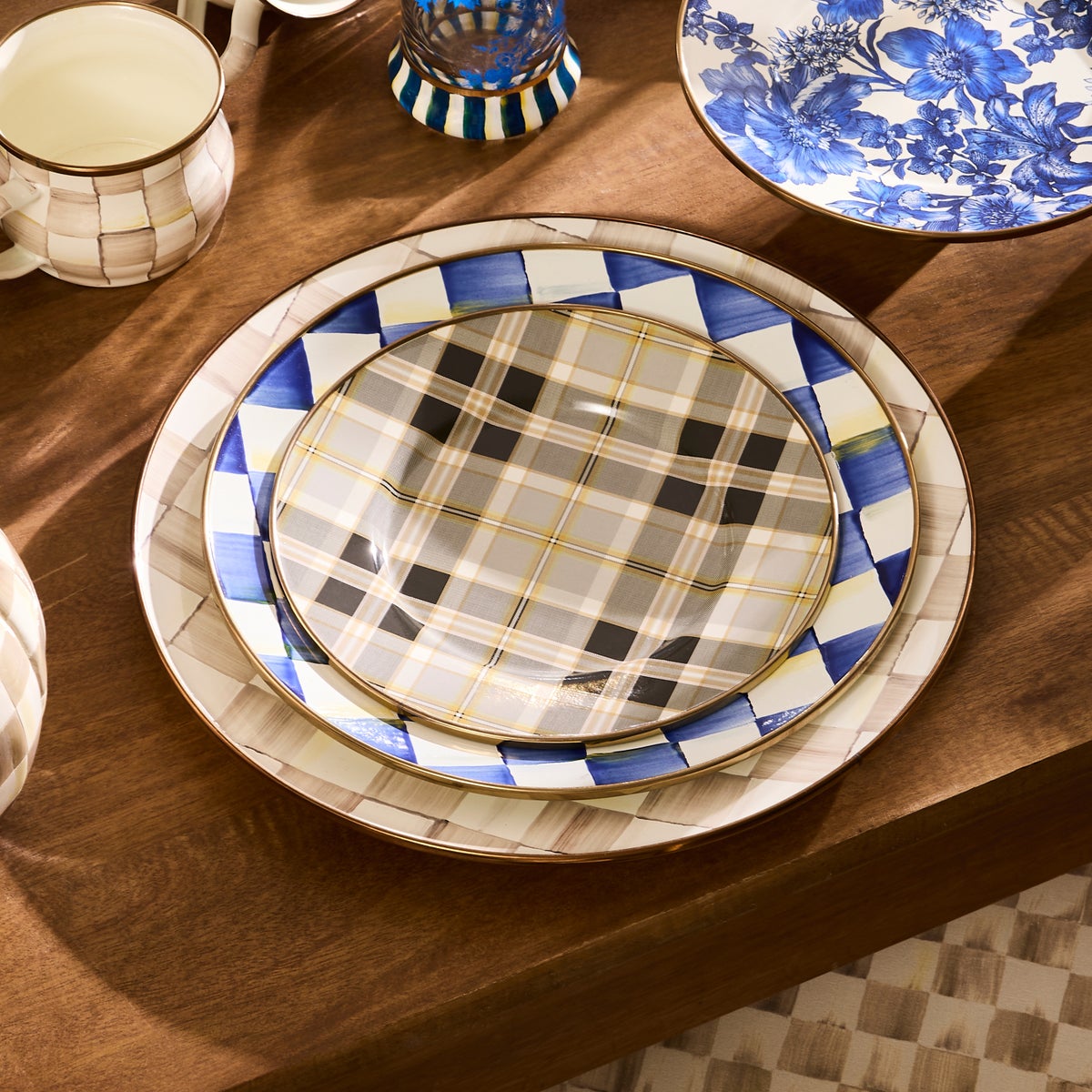Mocha Check Charger/Plate - Image 5