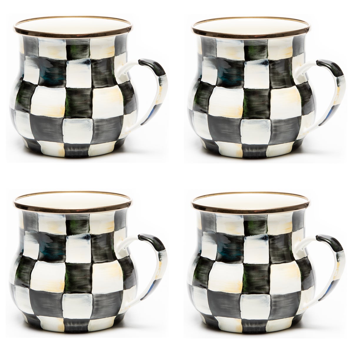 Courtly Check Mugs, Set of 4