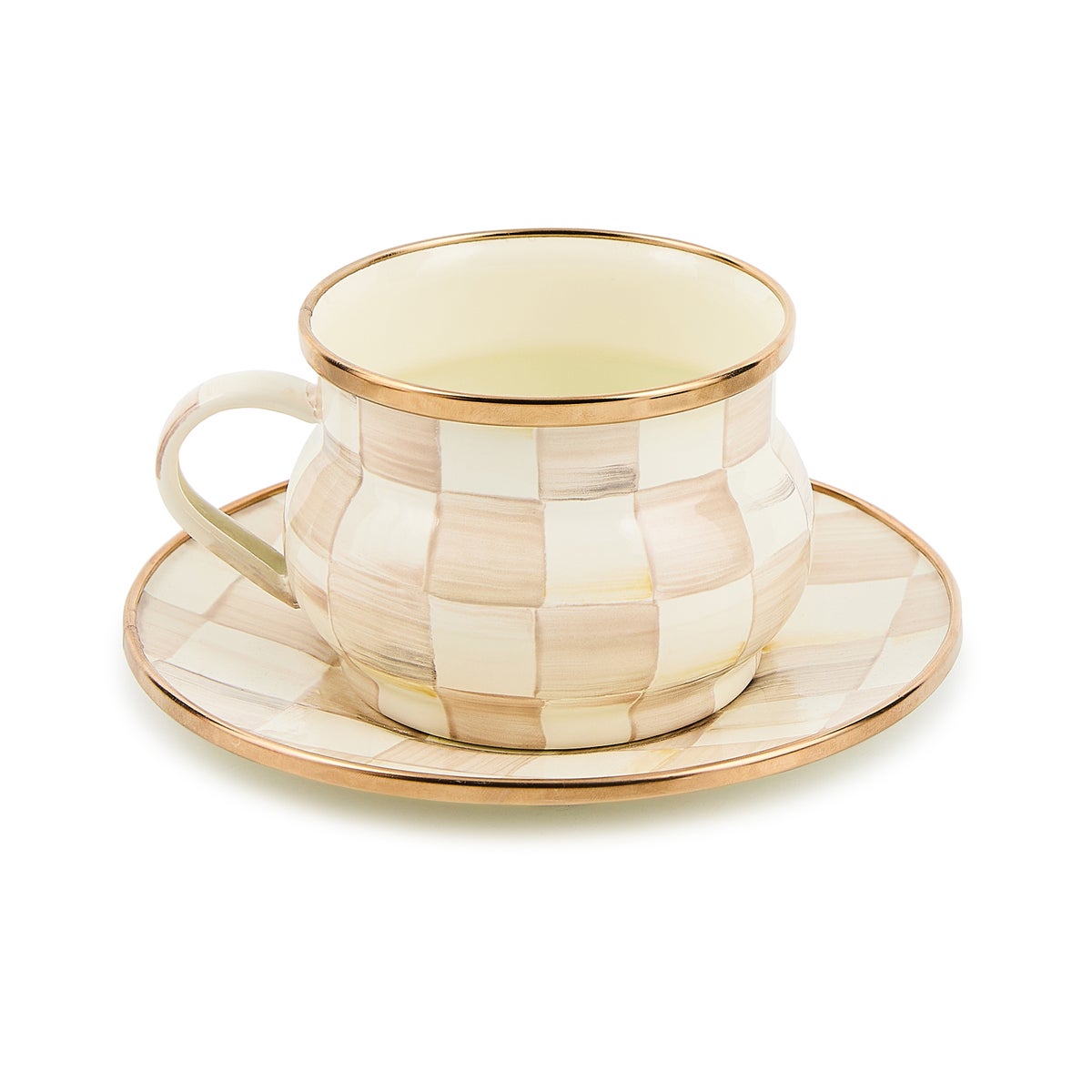 Mocha Check Teacup - Image 3