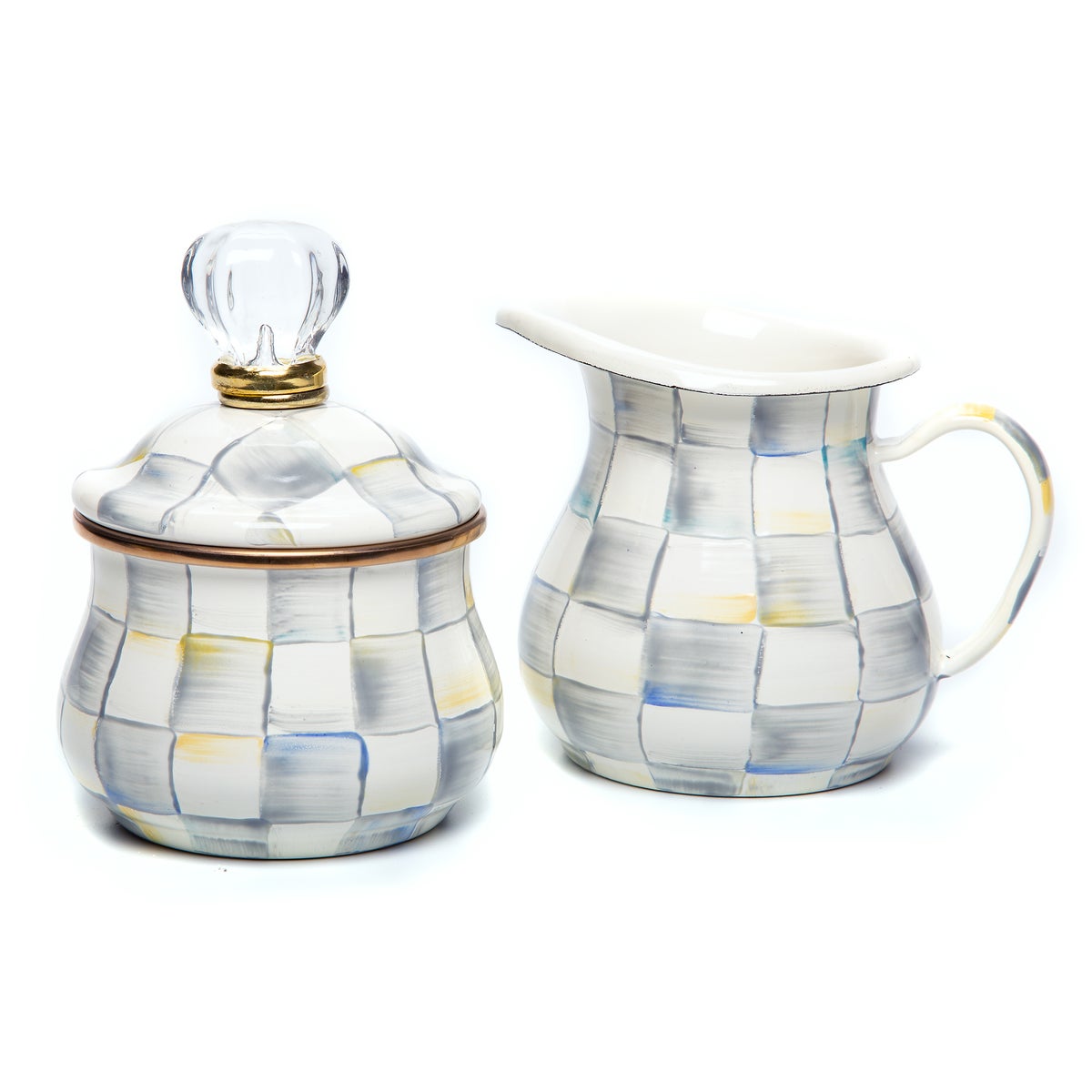 Sterling Check Creamer & Sugar Bowl Set - Image 2