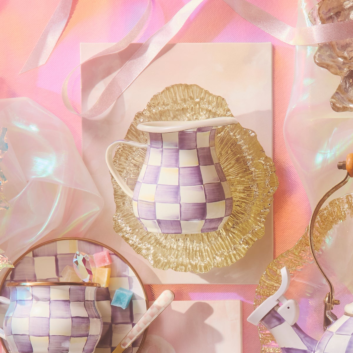 Violet Check Creamer - Image 2