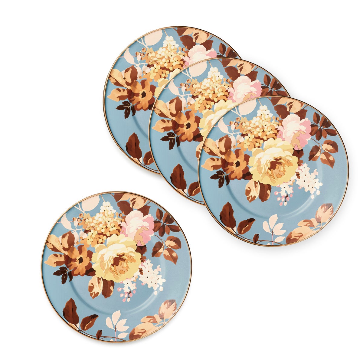 Wild Rose Slate Salad Plates, Set of 4
