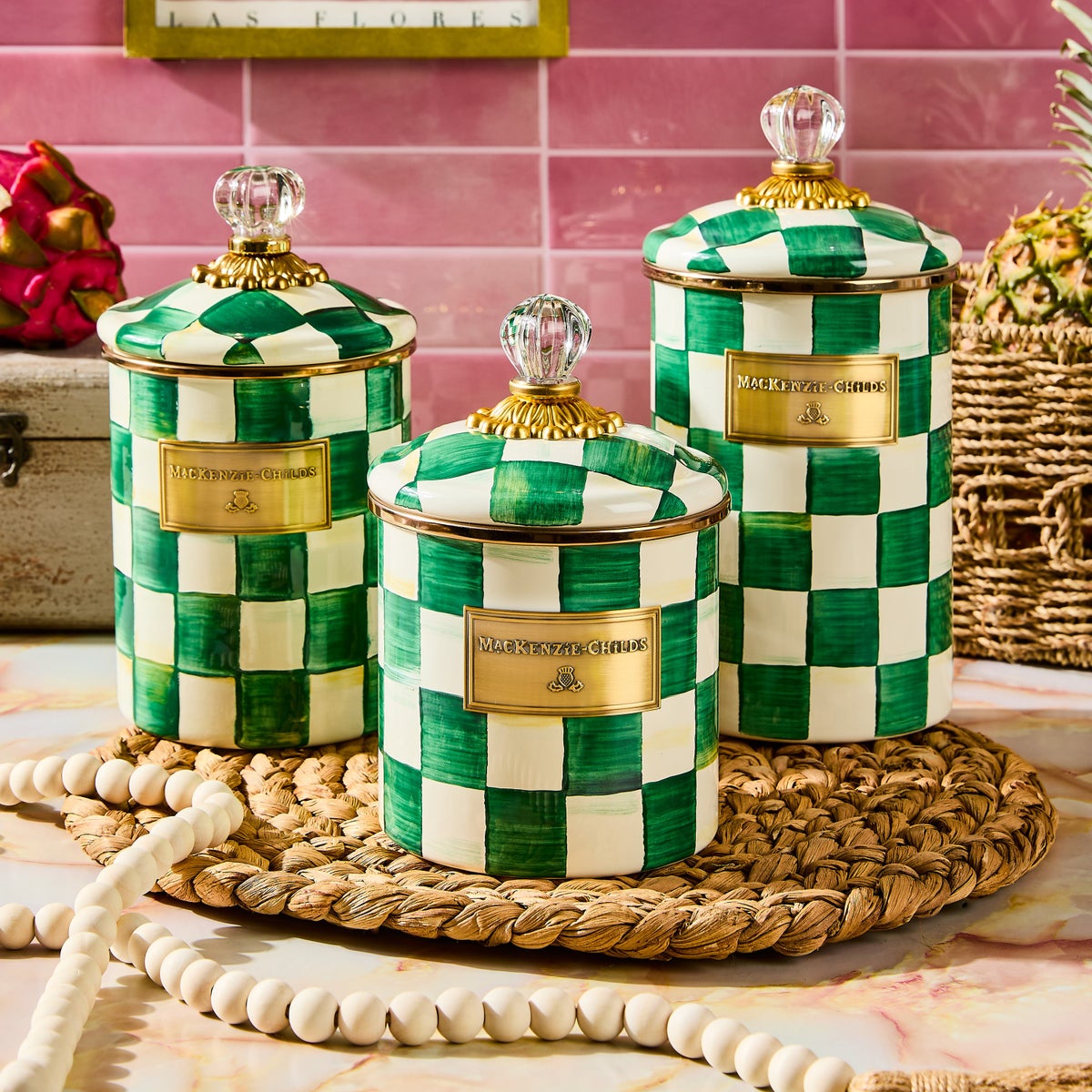Emerald Check Small Canister - Image 3