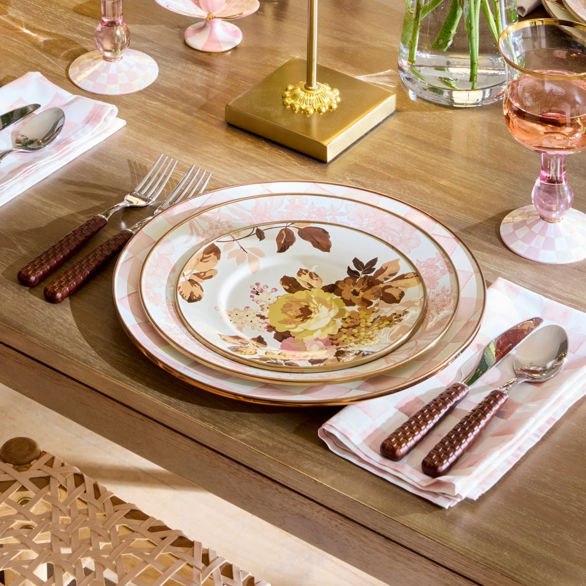 Rosy English Garden Enamel Dinner Plate - Image 3