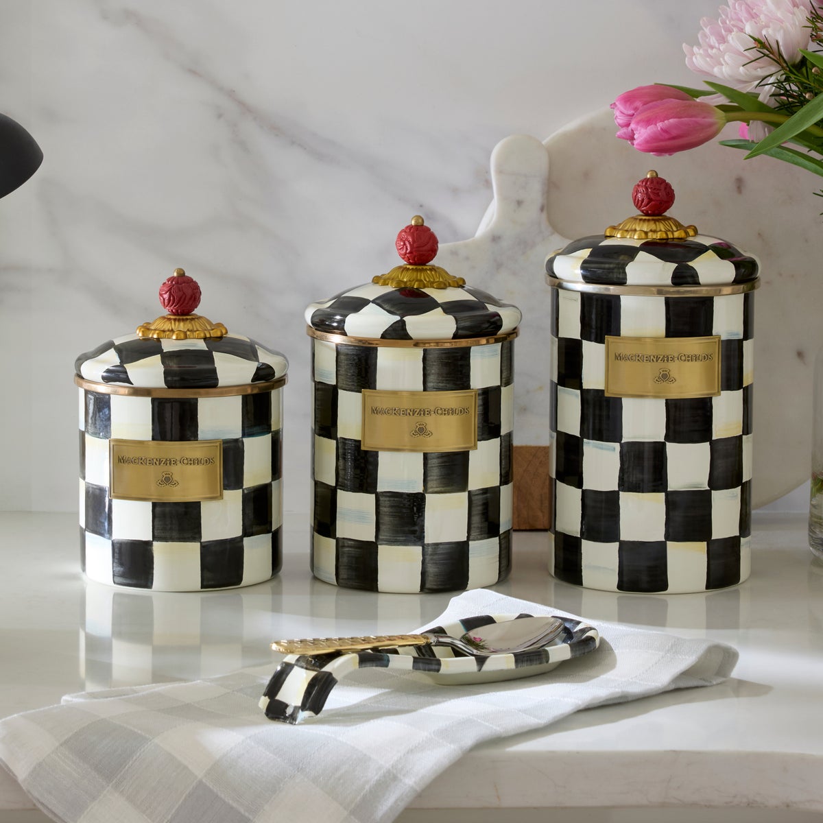 Courtly Check Canisters, Set of 3 - Image 2