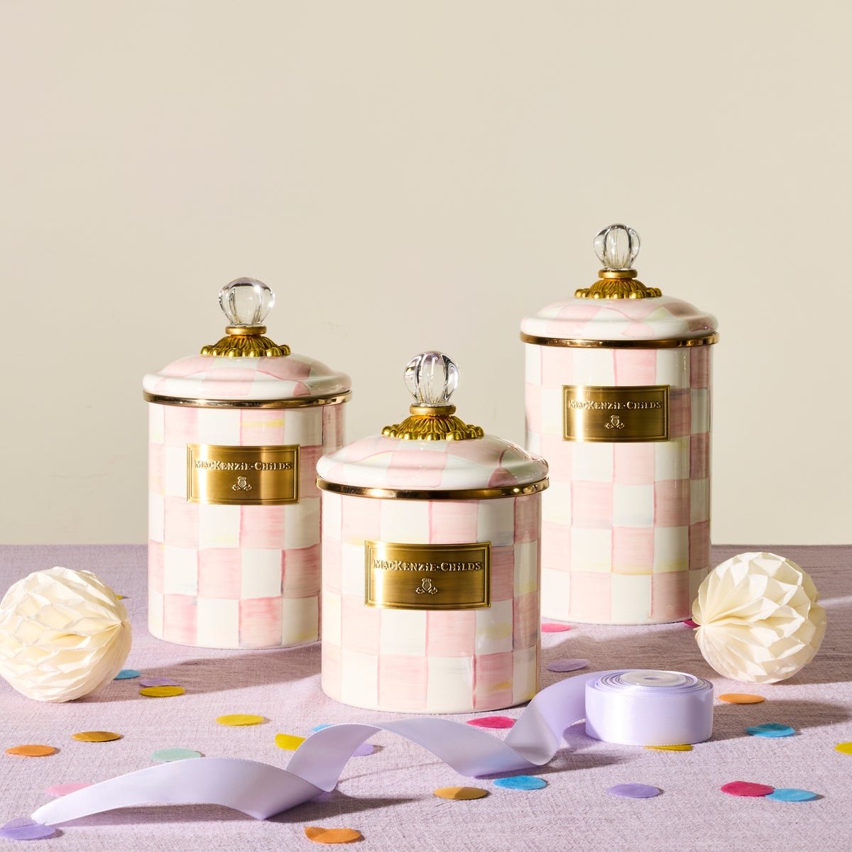 Rosy Check Canisters, Set of 3 - Image 2