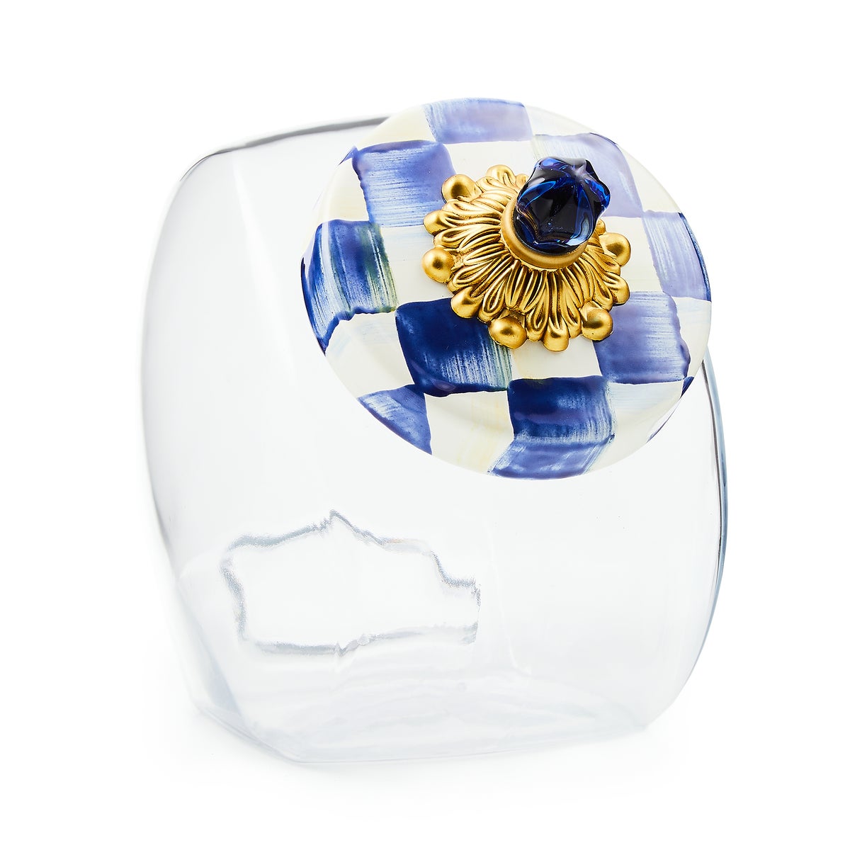 Cookie Jar with Royal Check Lid