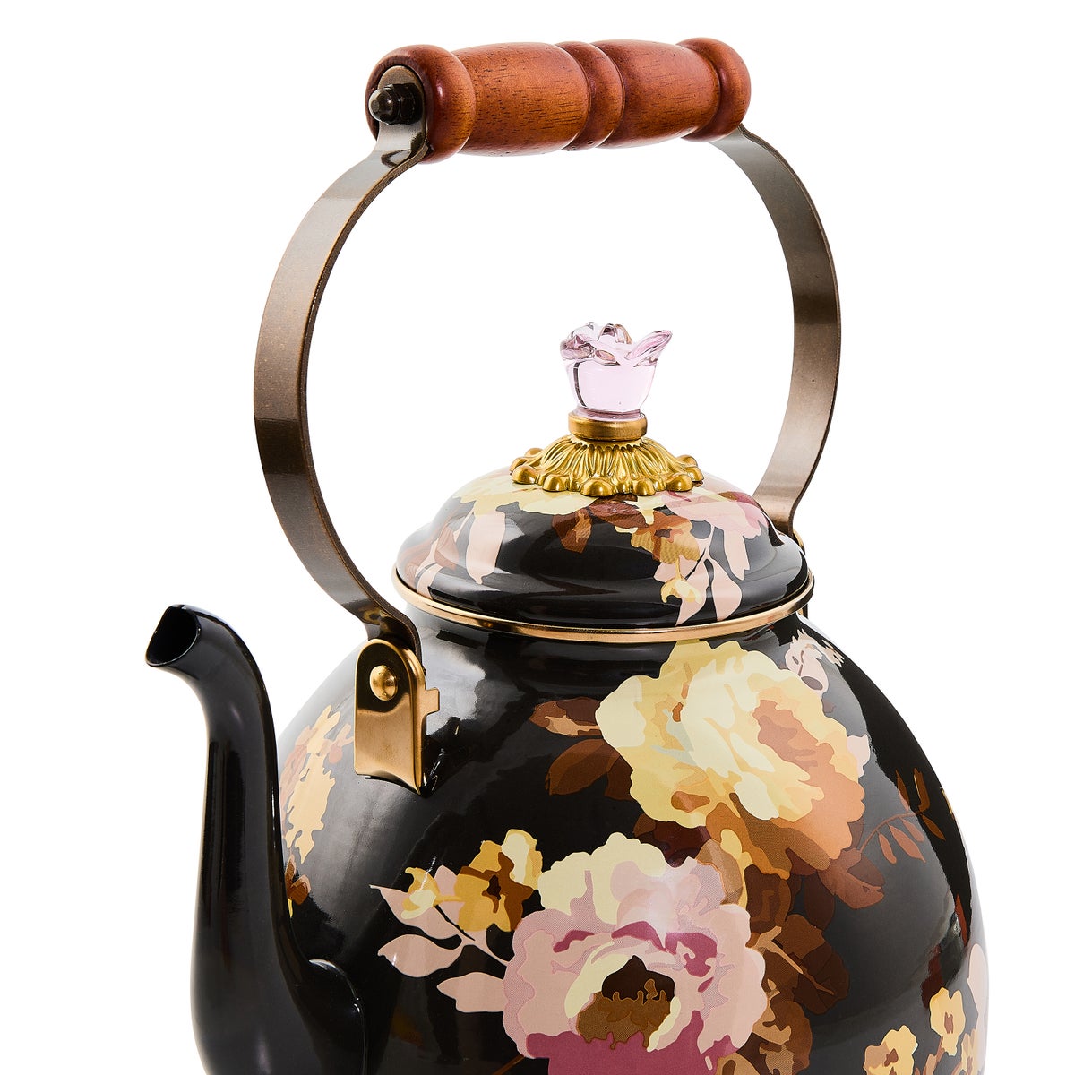 Wild Rose Brown 3 Quart Tea Kettle - Image 2