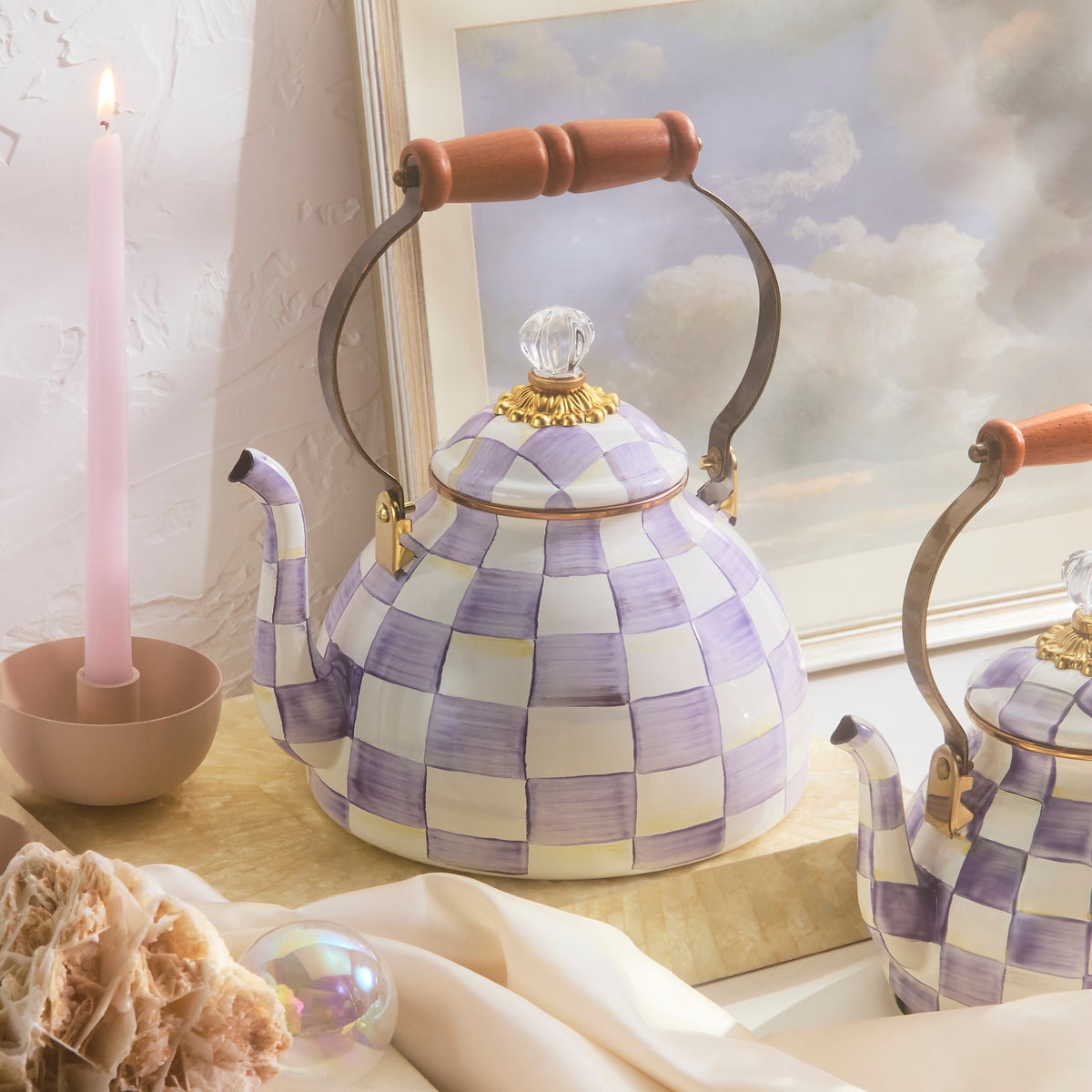 Violet Check 3 Quart Tea Kettle - Image 5