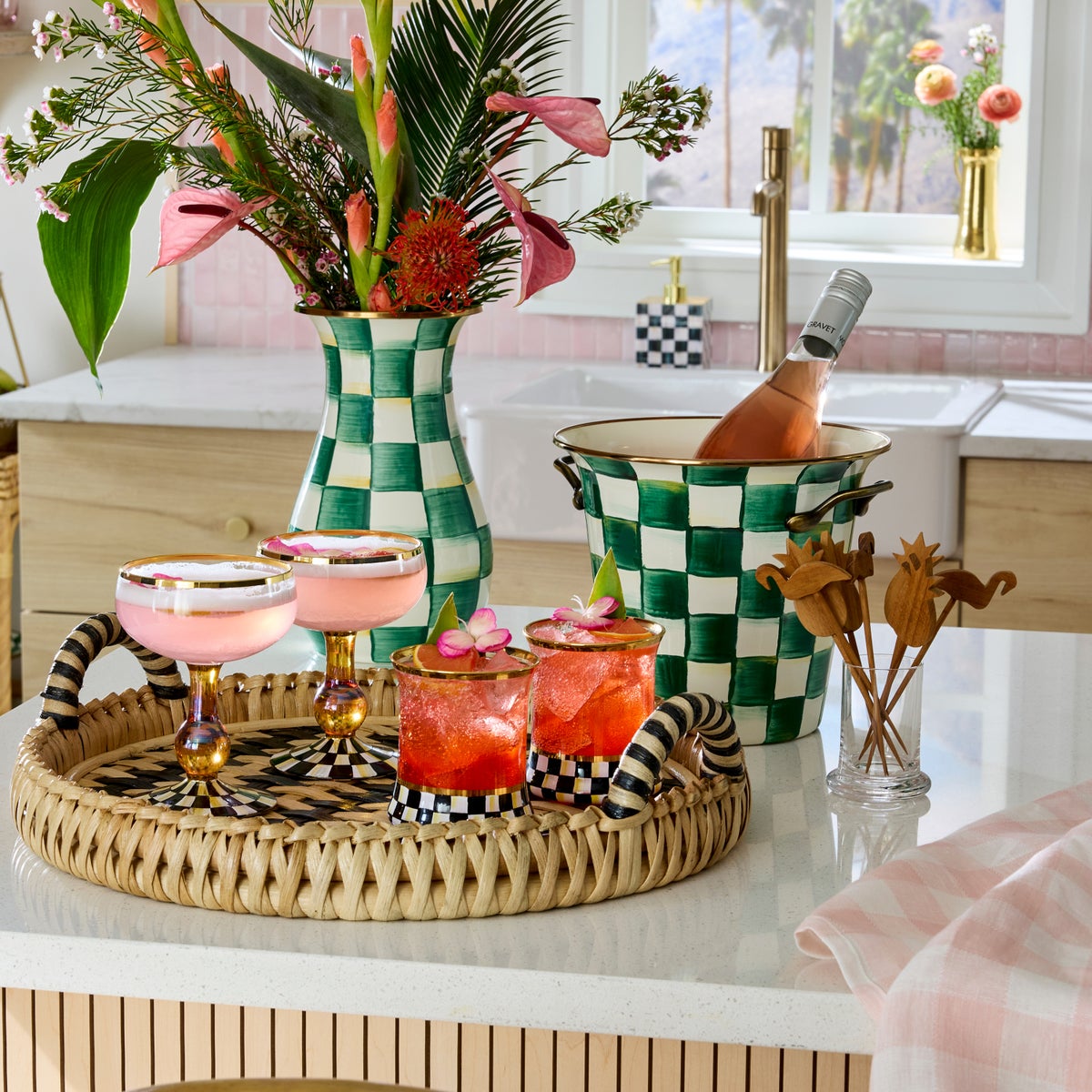 Emerald Check Wine Cooler - Image 2
