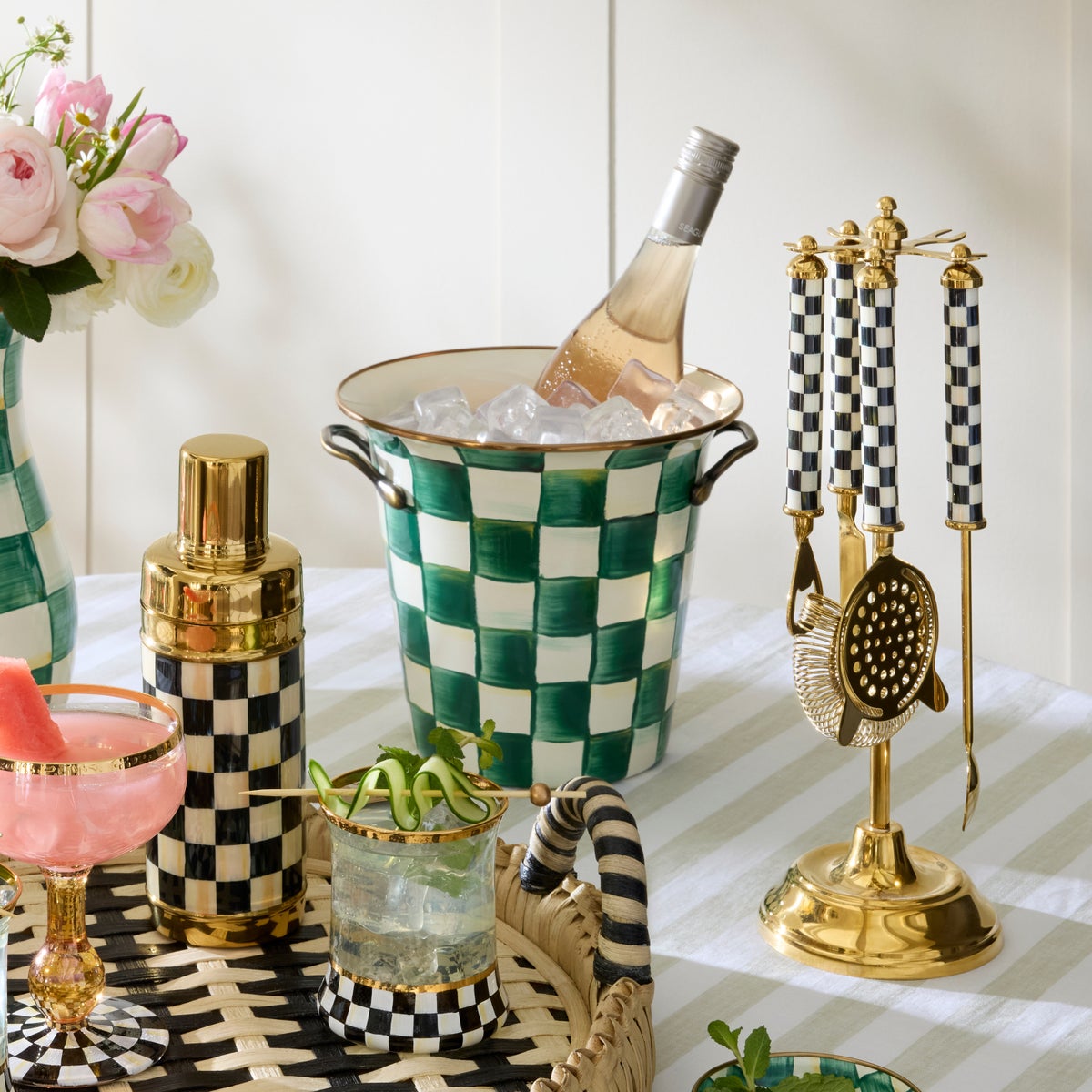 Emerald Check Wine Cooler - Image 4