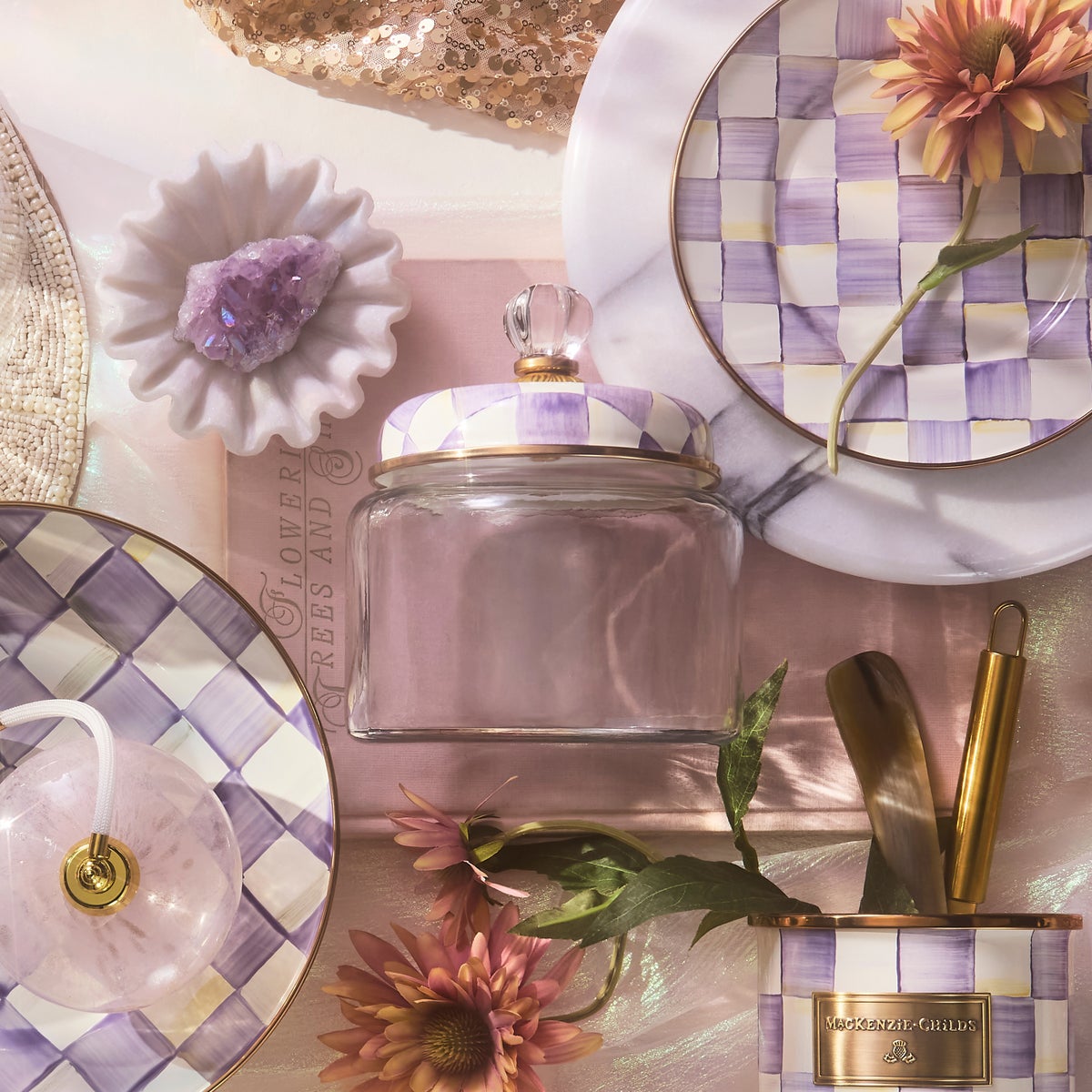 Violet Check Small Kitchen Canister - Image 4
