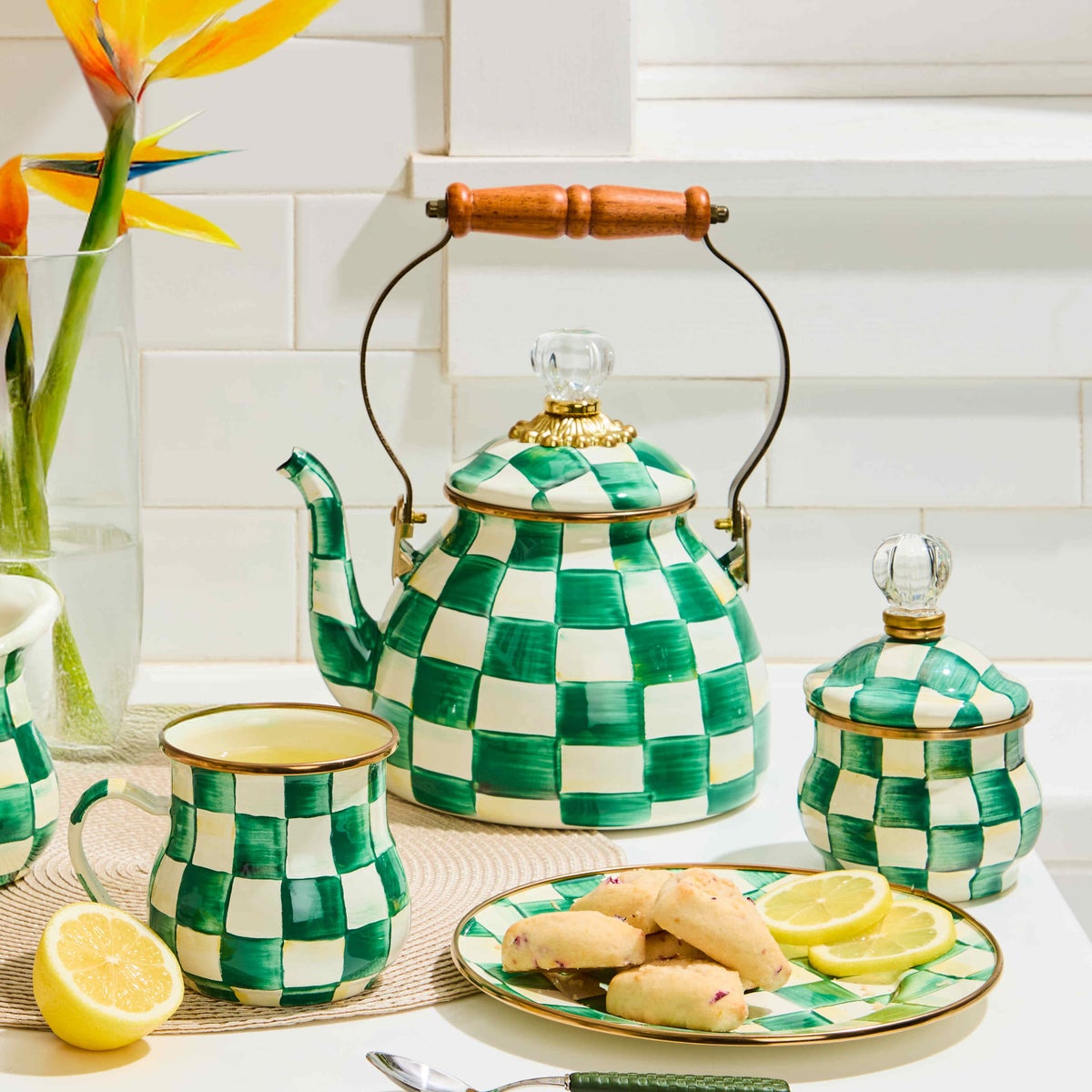 Emerald Check 2 Quart Tea Kettle - Image 5