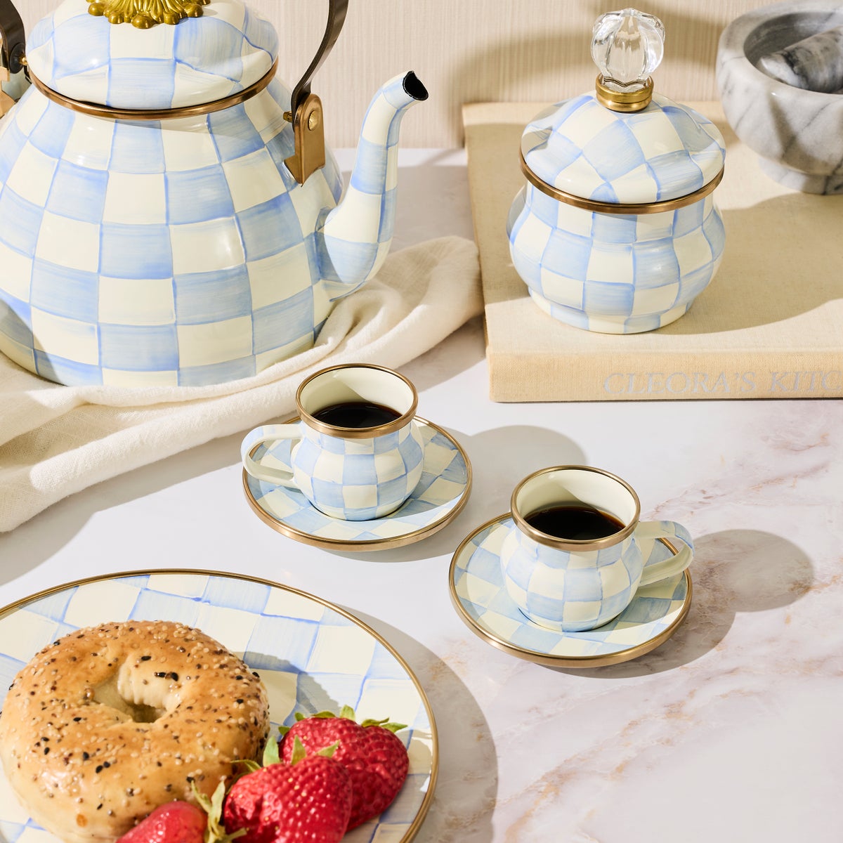 Sky Check Espresso Cup & Saucer Set - Image 2