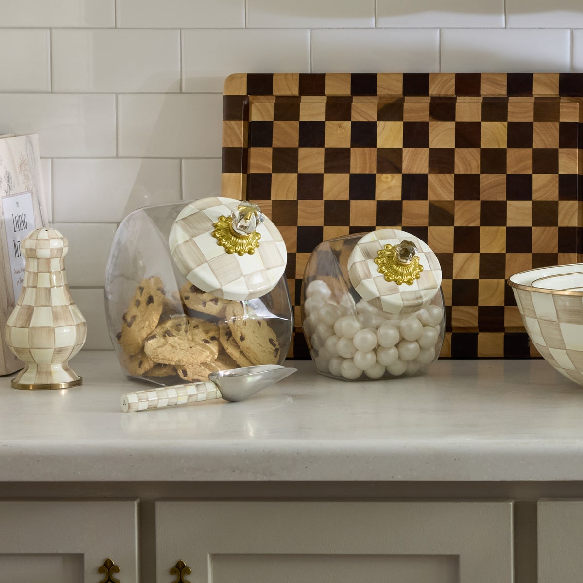 Sweets Jar with Mocha Check Lid - Image 5