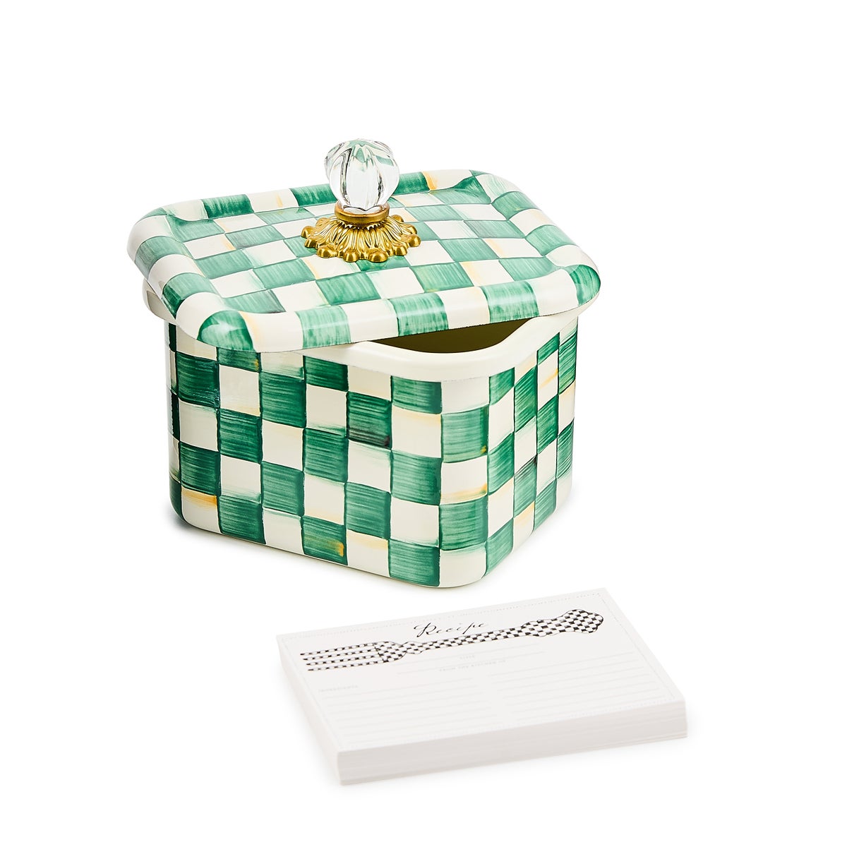 Emerald Check Recipe Box - Image 3
