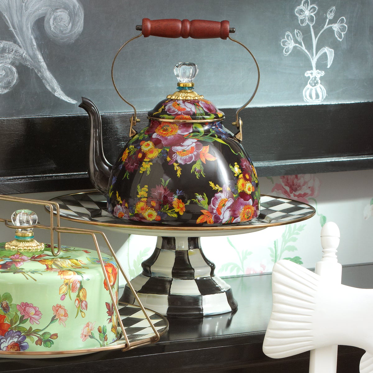 Courtly Check Large Pedestal Platter - Image 7