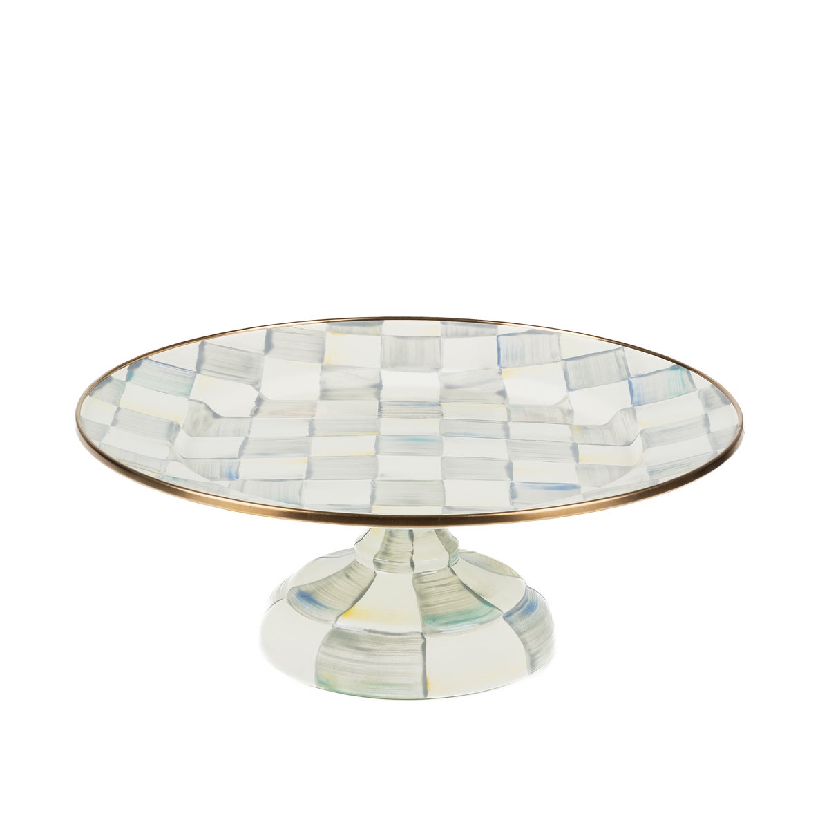 Sterling Check Small Pedestal Platter