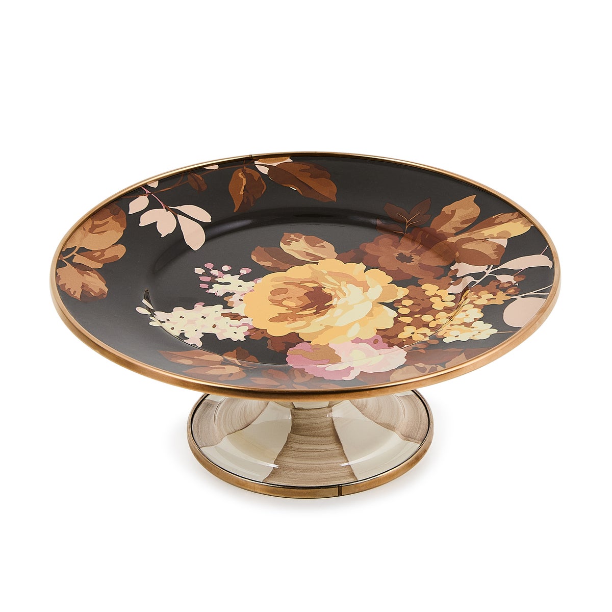 Wild Rose Brown Mini Pedestal Platter - Image 2