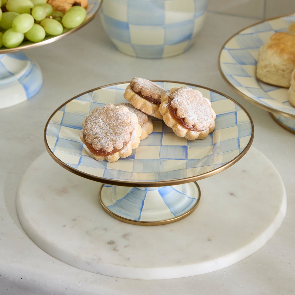 Sky Check Mini Pedestal Platter - Image 5
