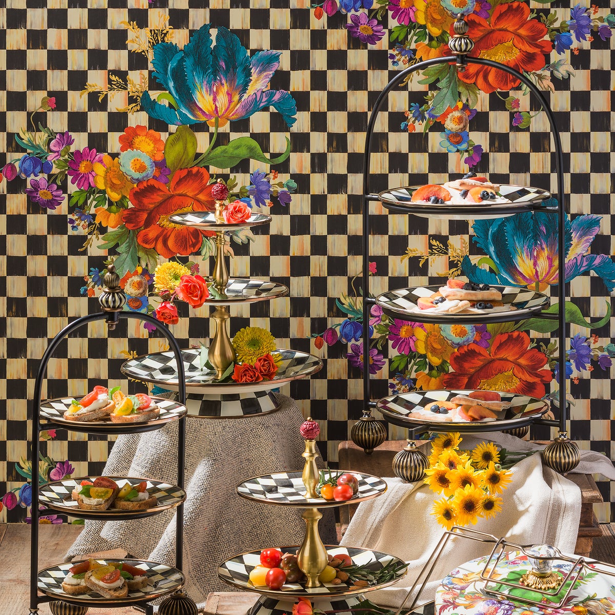 Courtly Check Two Tier Sweet Stand - Image 3