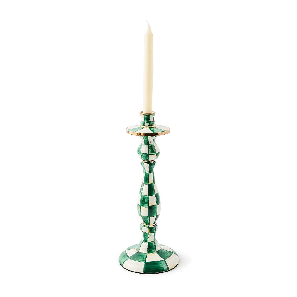 Emerald Check Large Candlestick - Image 2