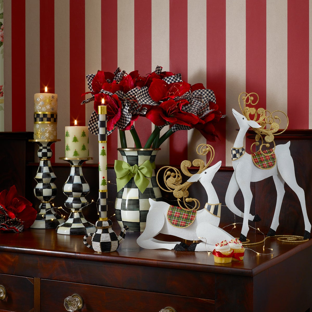 Courtly Check Medium Pillar Candlestick - Image 4