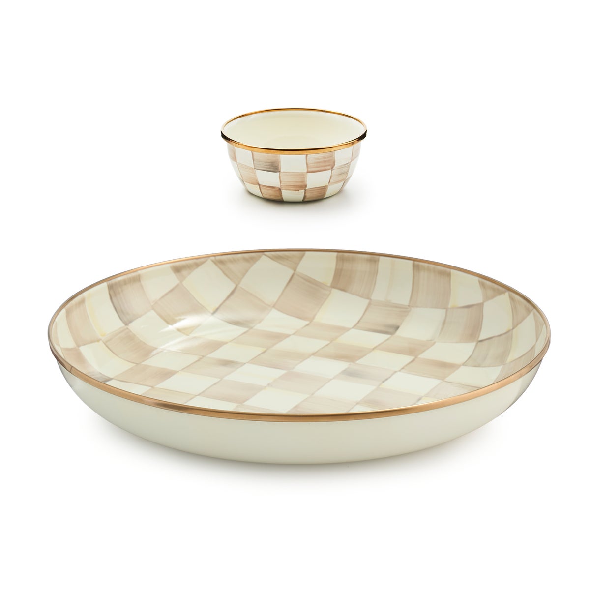 Mocha Check Chip & Dip Set