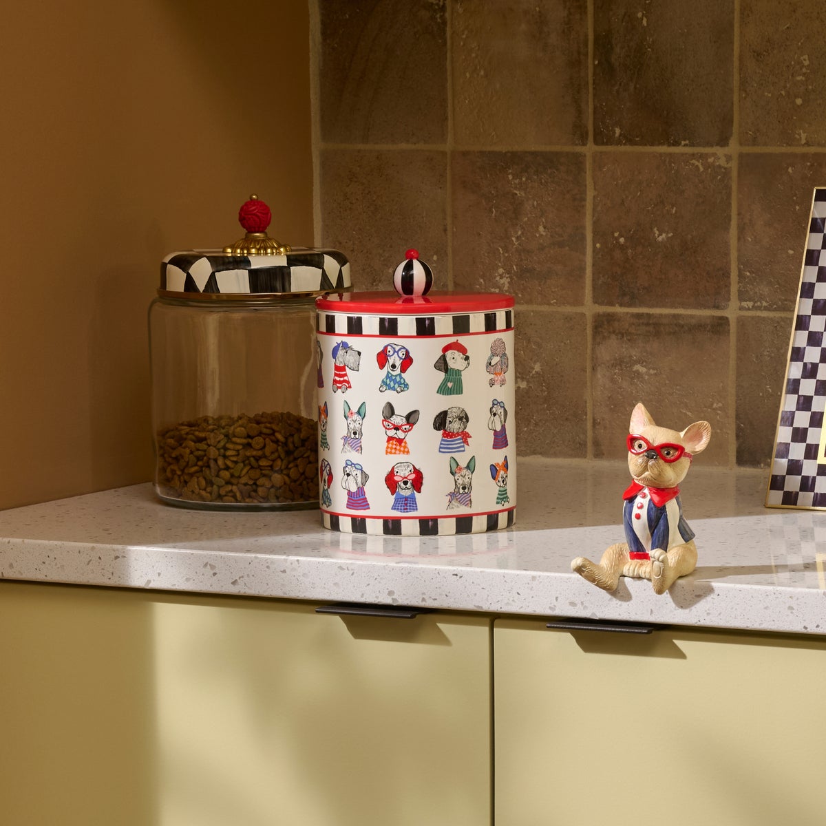 Courtly Check Pet Treat Jar - Image 2